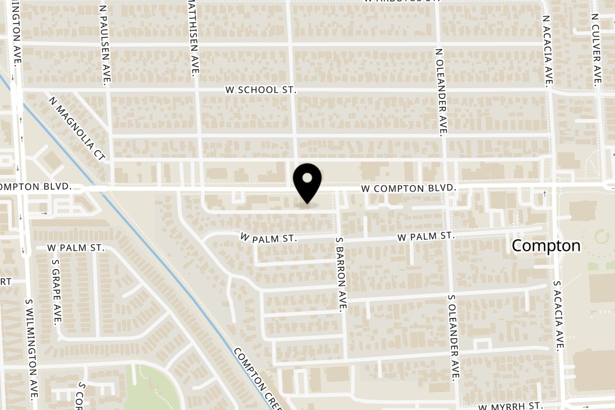 Map showing the location of Garcia Mexican Grill Garcia Mexican Grill 2 on 510 W Compton Blvd in Compton